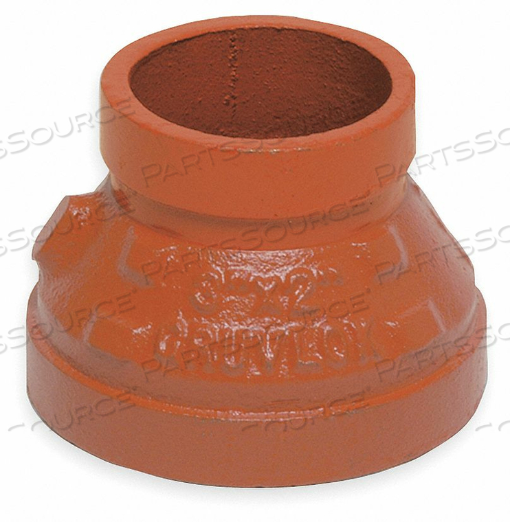 CONCENTRIC REDUCER COUPLING, DUCTILE IRON, 4 IN X 3 IN FITTING PIPE SIZE, GROOVED by Gruvlok CONCENTRIC REDUCER COUPLING, DUCTILE IRON, 4 IN X 3 IN FITTING PIPE SIZE, GROOVED by Gruvlok