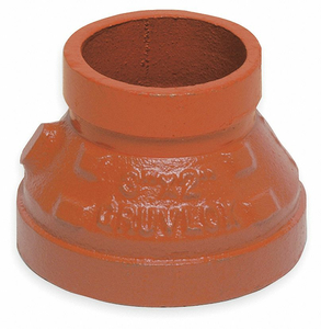 CONCENTRIC REDUCER COUPLING, DUCTILE IRON, 4 IN X 3 IN FITTING PIPE SIZE, GROOVED by Gruvlok CONCENTRIC REDUCER COUPLING, DUCTILE IRON, 4 IN X 3 IN FITTING PIPE SIZE, GROOVED by Gruvlok