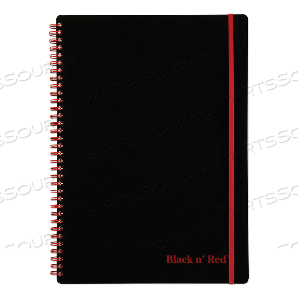 FLEXIBLE COVER TWINWIRE NOTEBOOK, SCRIBZEE COMPATIBLE, 1 SUBJECT, WIDE/LEGAL RULE, BLACK COVER, 11.75 X 8.25, 70 SHEETS by Black n' Red