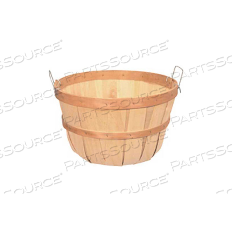 1 PECK WOOD BASKET WITH TWO METAL HANDLES 12 PC - NATURAL 