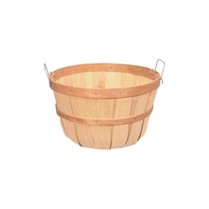 1 PECK WOOD BASKET WITH TWO METAL HANDLES 12 PC - NATURAL by Texas Basket Co.