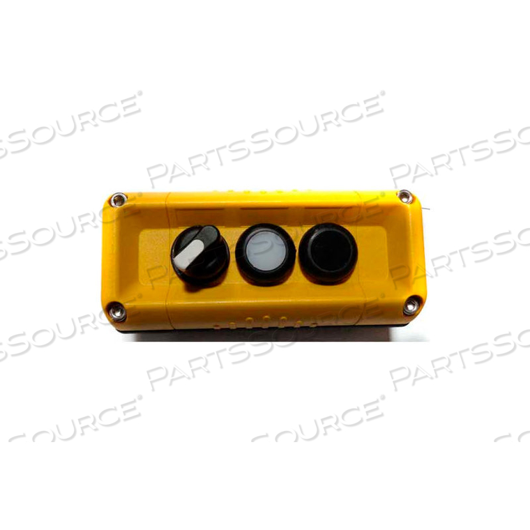 T.E.R., VICTOR WALL MNT. CONTROL STATION, YELLOW, 3 HOLE, 3 POS. SELECTOR+2 FUNCT. by Springer Controls Co. Inc