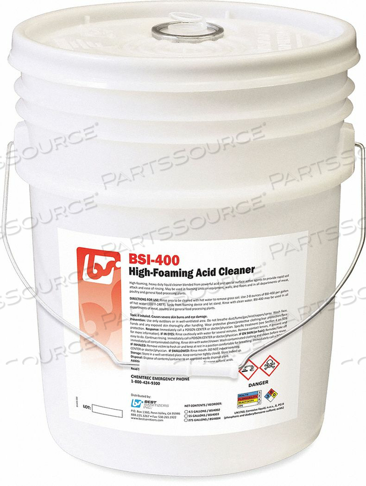 ACIDIC CLEANER FOAM 5 GAL. by Best Sanitizers Inc. ACIDIC CLEANER FOAM 5 GAL. by Best Sanitizers Inc.