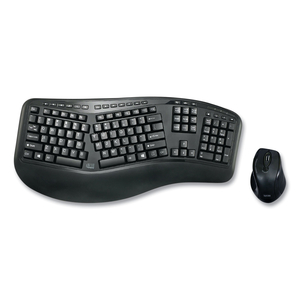 WKB1500GB WIRELESS ERGONOMIC KEYBOARD AND MOUSE, 2.4 GHZ FREQUENCY/30 FT WIRELESS RANGE, BLACK by Adesso, Inc.