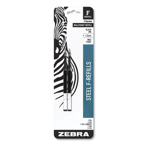 F-REFILL FOR ZEBRA F-SERIES BALLPOINT PENS, MEDIUM CONICAL TIP, BLACK INK, 2/PACK by Zebra Pen Corporation