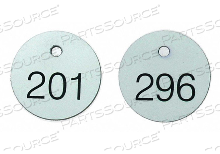 NUMBERED TAGS 1-1/8 N ROUND 1100 PK100 by Accuform Manufacturing, Inc.