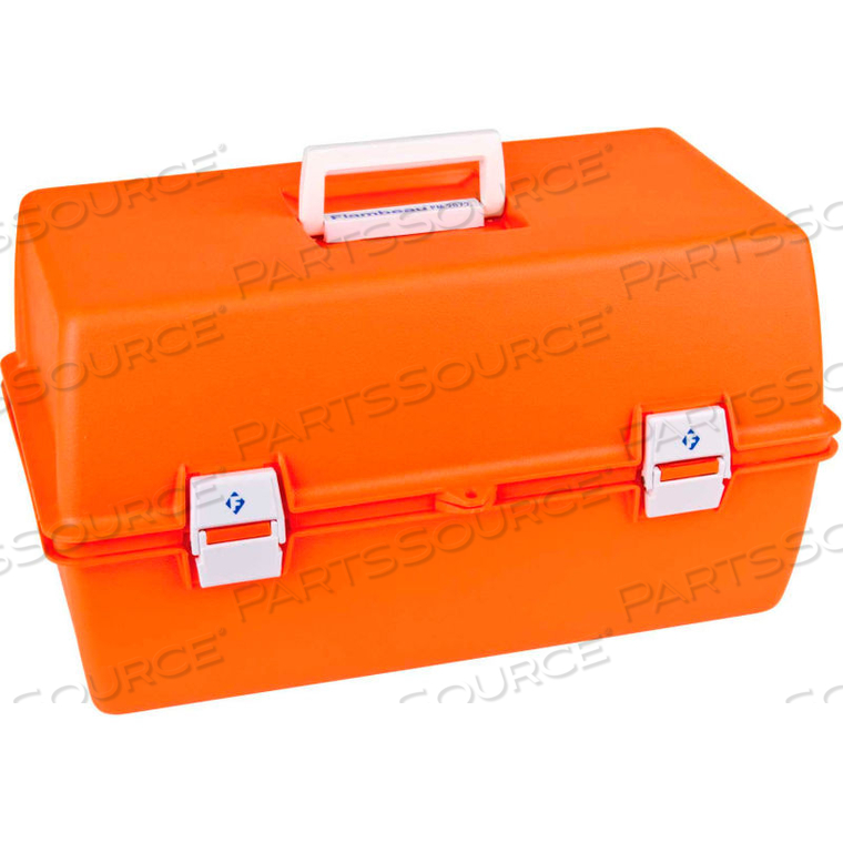 SUPPLY COMPARTMENT BOX, 2 TRAYS, 10 COMPARTMENTS 17-1/8"L X 9-1/2"W X 5"H ORANGE 