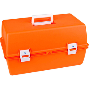 SUPPLY COMPARTMENT BOX, 2 TRAYS, 10 COMPARTMENTS 17-1/8"L X 9-1/2"W X 5"H ORANGE by Flambeau, Inc.