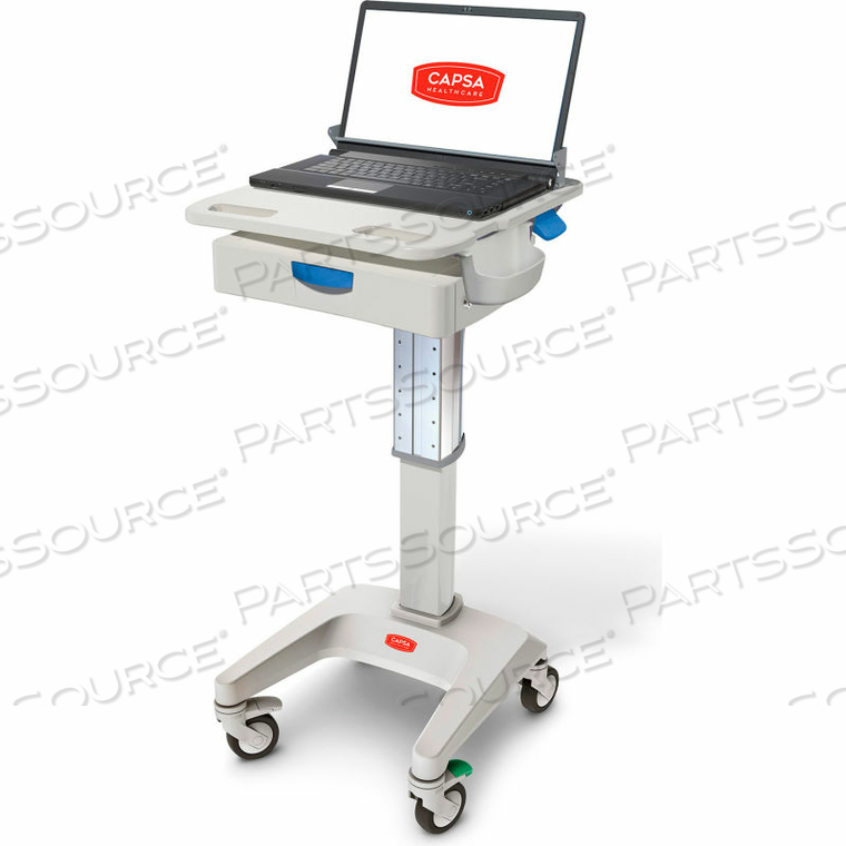 LX5 NON-POWERED LAPTOP CART, ONE 3" DRAWER, 45 LBS. WEIGHT CAPACITY by Capsa Healthcare