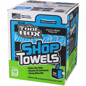 TOOLBOX Z400 BLUE SHOP TOWELS, 200 SHEETS/BOX, 6 BOXES/CASE by Sellars Retail Dist Co