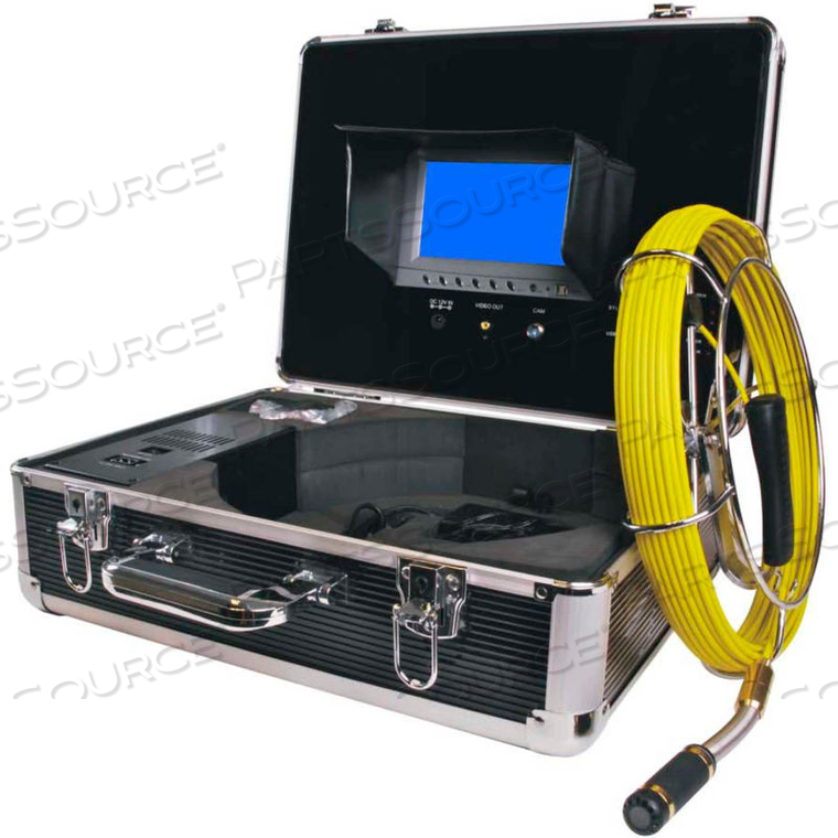 PORTABLE COLOR SEWER/DRAIN CAMERA, 130' CABLE W/ ALUMINUM CASE 