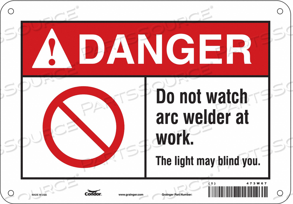 SAFETY SIGN 10 W 7 H 0.032 THICKNESS 