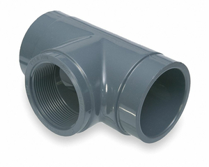 TEE, 1/2 IN X 1/2 IN X 1/2 IN FITTING PIPE SIZE, SCHEDULE 80, 425 PSI @ 73° F, GRAY by GF Piping Systems