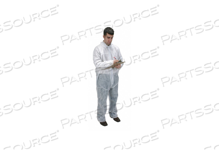 D2175 COLLARED COVERALL OPEN WHITE 3XL PK25 by Condor