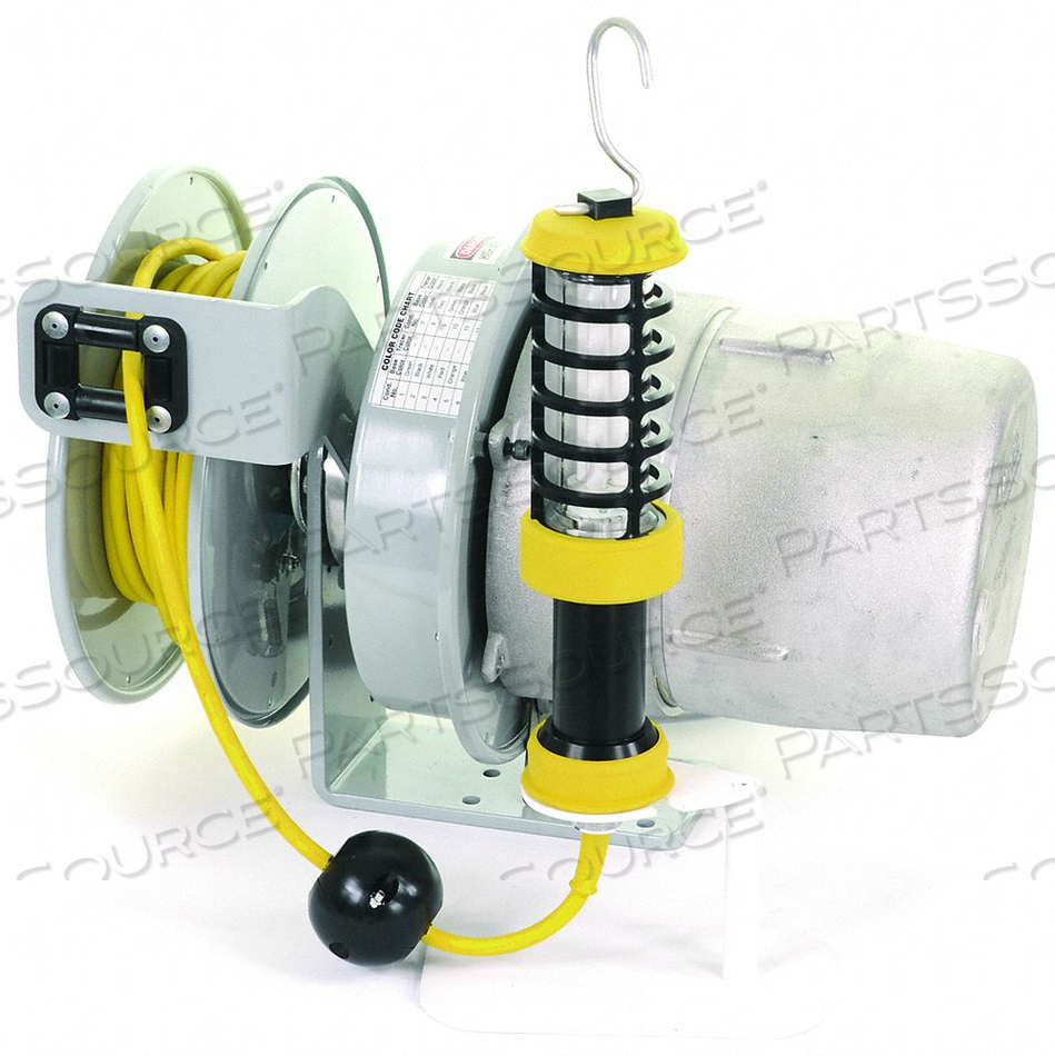 CORD REEL W/LAMP FLUO 50FT 16AWG 125VAC by KH Industries
