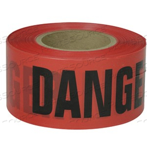B3102R21 PRESCO BARRICADE TAPE,GAUGE 2 MIL,DANGER,RED by Presco