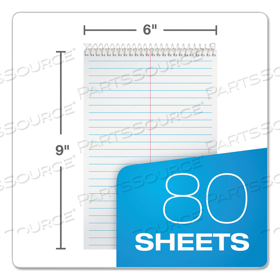 STENO PAD, GREGG RULE, ASSORTED COVER COLORS, 80 WHITE 6 X 9 SHEETS by Tops STENO PAD, GREGG RULE, ASSORTED COVER COLORS, 80 WHITE 6 X 9 SHEETS by Tops