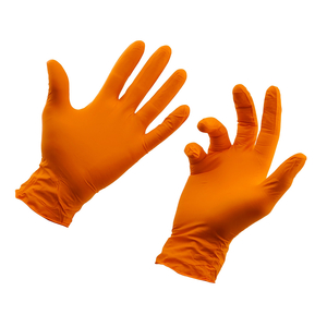 GLOVES, DISPOSABLE, LATEX FREE, NITRILE, ORANGE, X-LARGE (10) by Stauffer Glove & Safety GLOVES, DISPOSABLE, LATEX FREE, NITRILE, ORANGE, X-LARGE (10) by Stauffer Glove & Safety