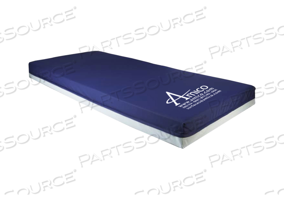 AMICO THEA SERIES ULTRA FOAM MATTRESSES CAN SUPPORT UP TO 500LBS, 3 LAYERS OF OPEN CELL VISCO ELASTIC FOAM FOR PRESSURE REDISTRIBUTION, 360░ STRETCH COVER REDUCES FRICTION AND SHEARING, ANTI BACTERIAL MATERIAL KEEPS SKIN COOL AND DRY. 