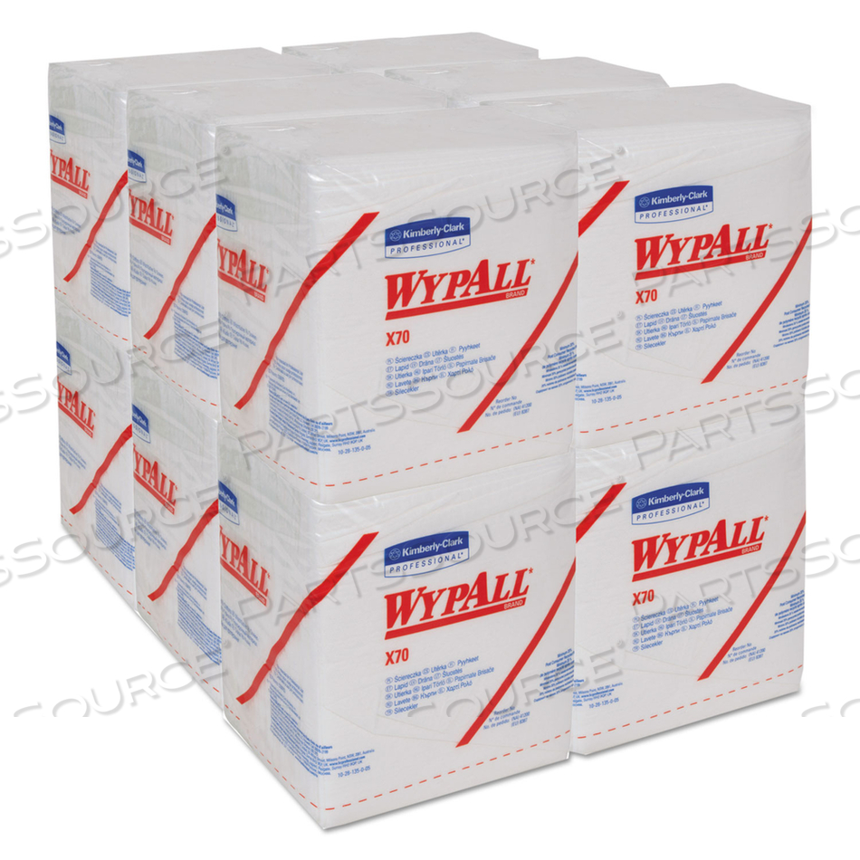 X70 CLOTHS, 1/4 FOLD, 12.5 X 12, WHITE by WypAll