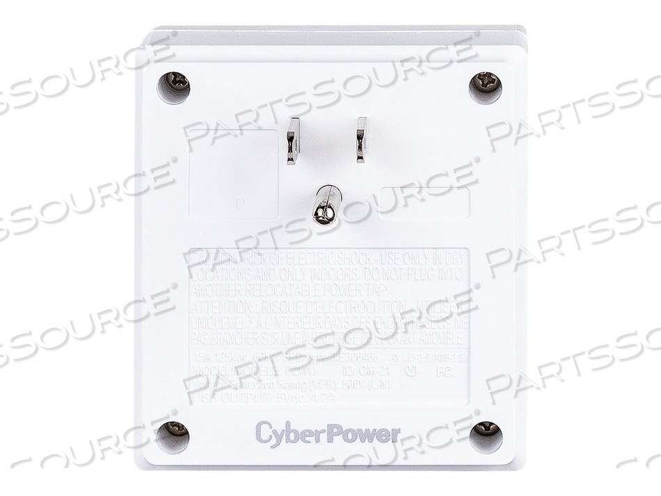 PROFESSIONAL SERIES P2WU, SURGE PROTECTOR, AC 125 V, OUTPUT CONNECTORS: 2, WHITE by CyberPower