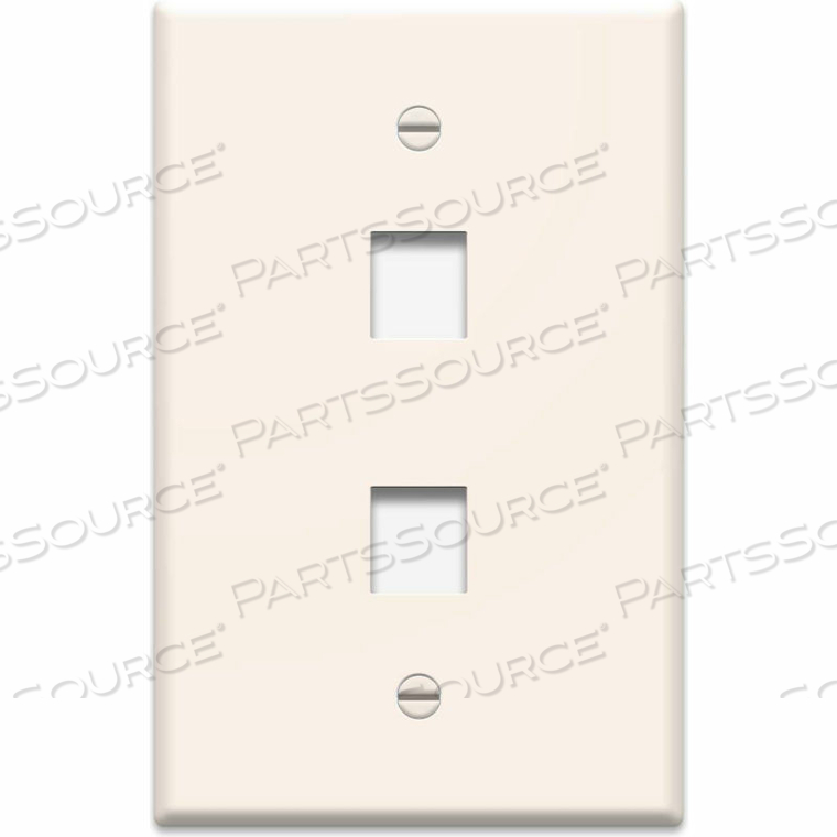 KEYSTONE 1-GANG OVERSIZED WALL PLATE, 2-PORT, LIGHT ALMOND 