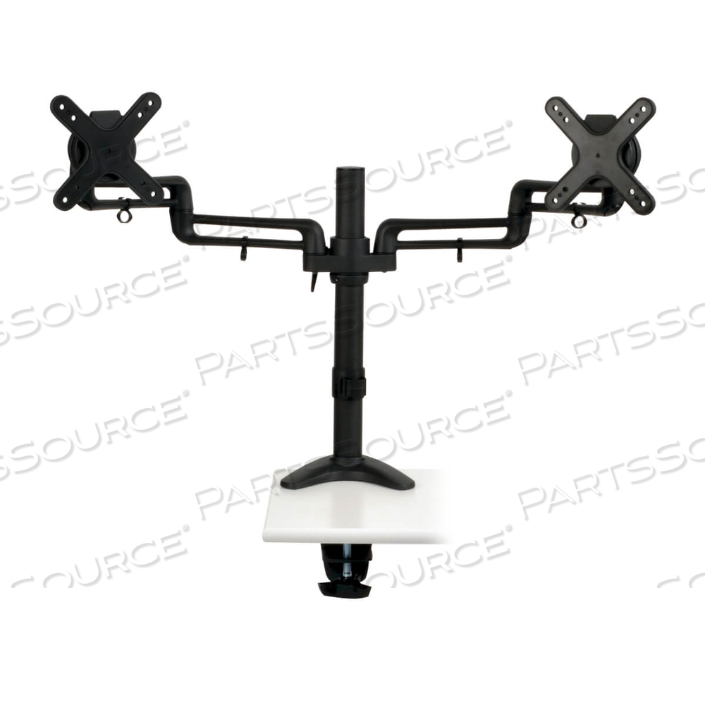 DUAL DISPLAY TV MONITOR DESK MOUNT ARM CLAMP SWIVEL/TILT 13-27" 