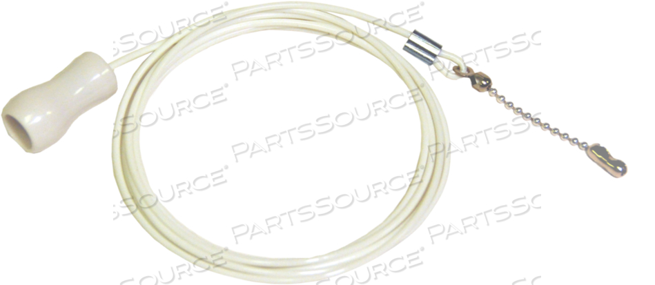 HYGENICORD - OVER-BED LIGHT - 2MM - WHITE GLOW IN THE DARK - 5FT ASSEMBLED CORD WITH SWITCH PROTECTOR AND WHITE CORD END PENDANT -10/PACK by Extrudate Solutions, LLC