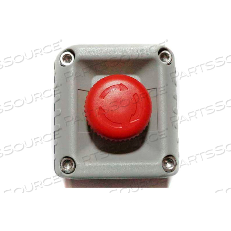T.E.R., VICTOR WALL MOUNT CONTROL STATION, GRAY, 1 HOLE LATCHED E-STOP by Springer Controls Co. Inc
