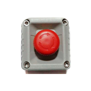 T.E.R., VICTOR WALL MOUNT CONTROL STATION, GRAY, 1 HOLE LATCHED E-STOP by Springer Controls Co. Inc