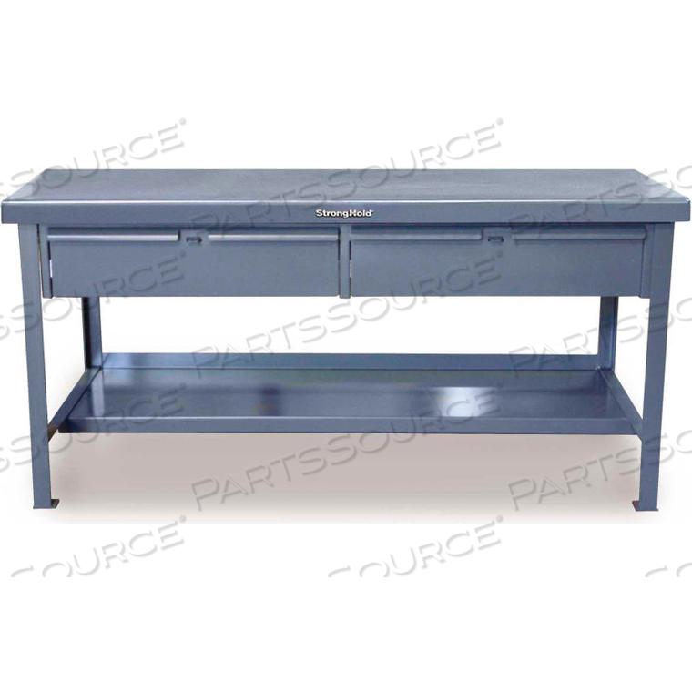 72"W X 36"D 2 DRAWER WITH STEEL TOP WORKBENCH by Strong Hold