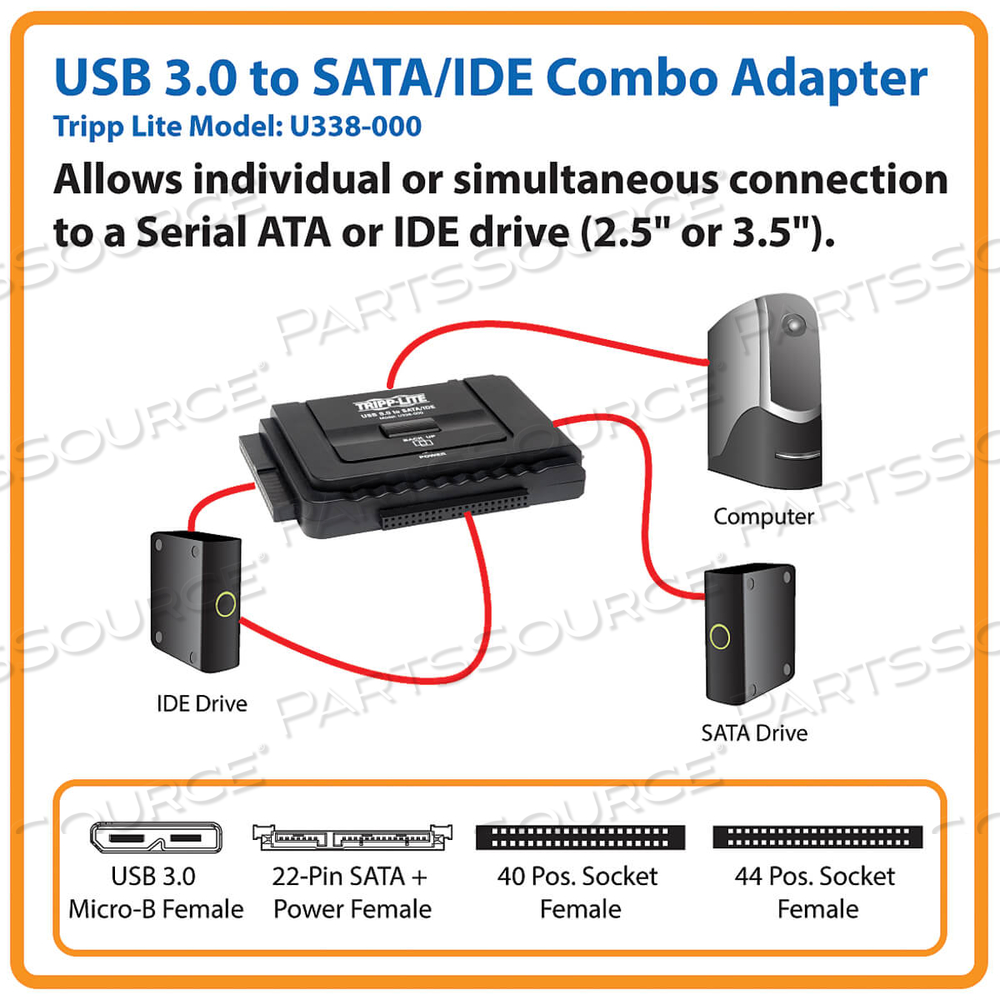 USB 3.0 SUPERSPEED TO SERIAL ATA SATA IDE ADAPTER 2.5"/3.5" DRV by Tripp Lite