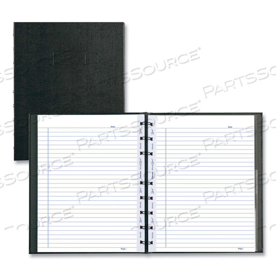MIRACLEBIND NOTEBOOK, 1 SUBJECT, MEDIUM/COLLEGE RULE, BLACK COVER, 9.25 X 7.25, 75 SHEETS by Blueline