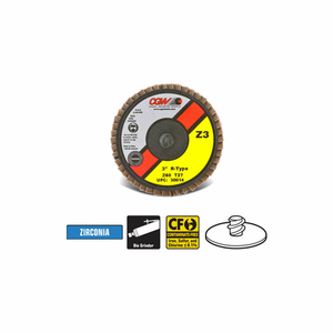 ABRASIVE QUICK CHANGE DISC 2" TR 40 GRIT ZIRCONIA by CGW Abrasives