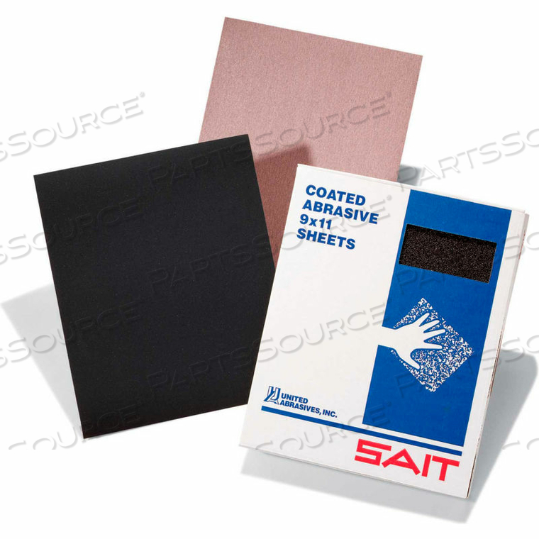 WATER PROOF SANDING SHEETS 9" X 11" 180 GRIT SILICON CARBIDE by United Abrasives-Sait WATER PROOF SANDING SHEETS 9" X 11" 180 GRIT SILICON CARBIDE by United Abrasives-Sait