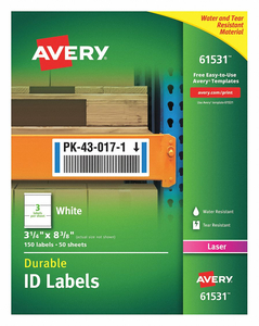LABEL 8-3/8 WX3-1/4 H 150 NO.OFLBLS PK50 by Avery