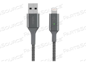 BOOST CHARGE SMART, LIGHTNING CABLE, USB MALE TO LIGHTNING MALE, 4 FT, GRAY, FOR APPLE IPAD/IPHONE/IPOD (LIGHTNING) 