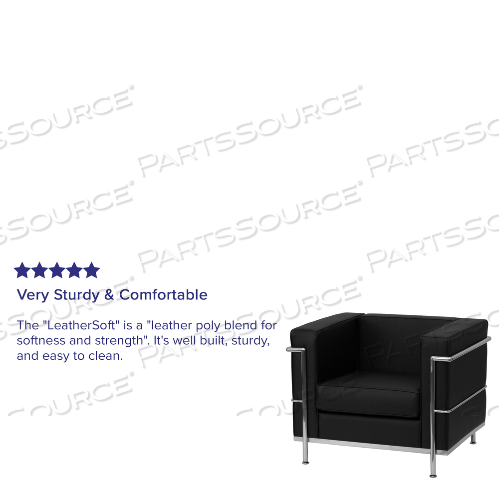 HERCULES REGAL SERIES CONTEMPORARY BLACK LEATHERSOFT CHAIR WITH ENCASING FRAME by Flash Furniture