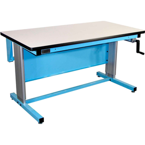 72 X 30 ERGOLINE HAND CRANK HEIGHT ADJUSTABLE WORKBENCH ESD LAMINATE TOP by Proline