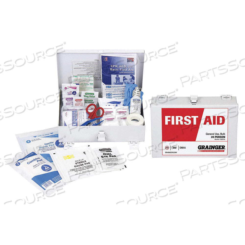 FIRST AID KIT AND HOUSING, 137 COMPONENTS, ANSI/ISEA Z308.1-2009, TYPE I/II by Approved Vendor FIRST AID KIT AND HOUSING, 137 COMPONENTS, ANSI/ISEA Z308.1-2009, TYPE I/II by Approved Vendor
