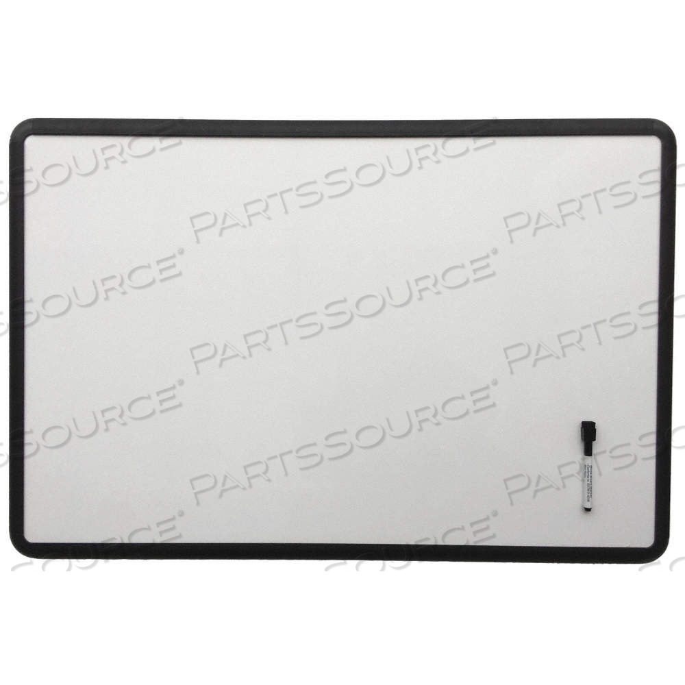 DRY ERASE BOARD, WALL MOUNTED, 48 IN DRY ERASE HT, 72 IN DRY ERASE WD, 1/2 IN DP, BLACK, WHITE by Approved Vendor