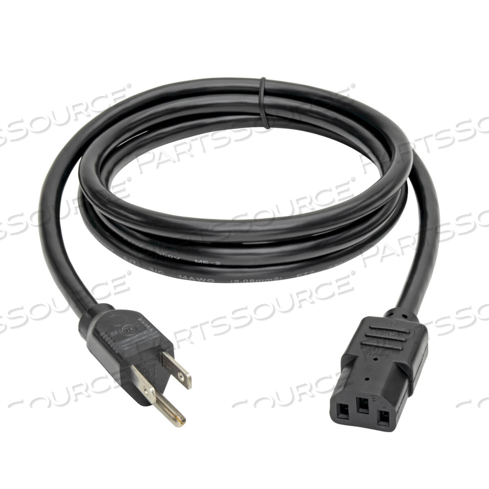 POWER CORD, 6 FT, 15 A, 125 V, 14 AWG, NEMA 5-15P TO IEC 320-C13, BLACK by Tripp Lite POWER CORD, 6 FT, 15 A, 125 V, 14 AWG, NEMA 5-15P TO IEC 320-C13, BLACK by Tripp Lite