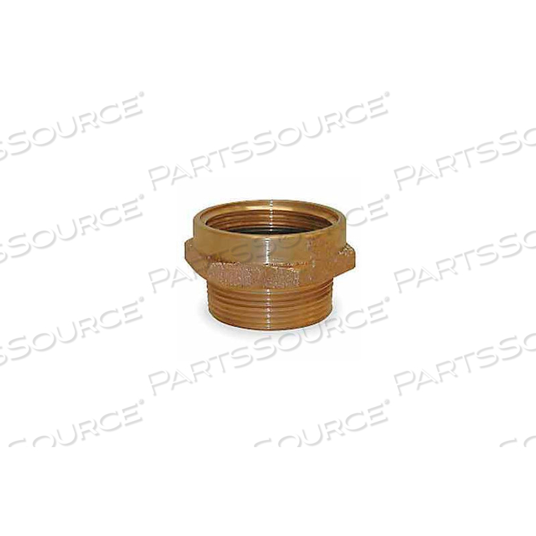 FIRE HOSE FEMALE/MALE HOSE NIPPLE - 1-1/2 IN. NPT FEMALE X 1-1/2 IN. NH MALE - BRASS by Moon American