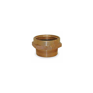 FIRE HOSE FEMALE/MALE HOSE NIPPLE - 1-1/2 IN. NPT FEMALE X 1-1/2 IN. NH MALE - BRASS by Moon American