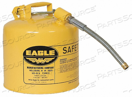 TYPE II SAFETY CAN YELLOW 15-7/8 H by Eagle