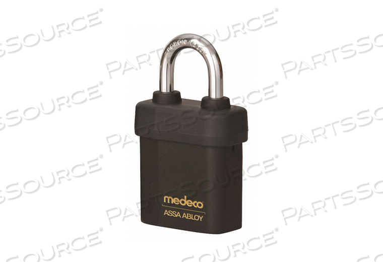KEYED PADLOCK 5/16 IN SQUARE BLACK by Medeco Inc.