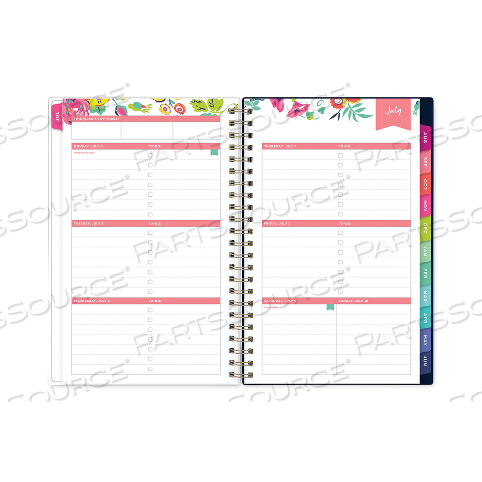 DAY DESIGNER PEYTON CREATE-YOUR-OWN COVER WEEKLY/MONTHLY PLANNER, FLORAL, 8 X 5, NAVY, 12-MONTH (JULY-JUNE): 2022 TO 2023 