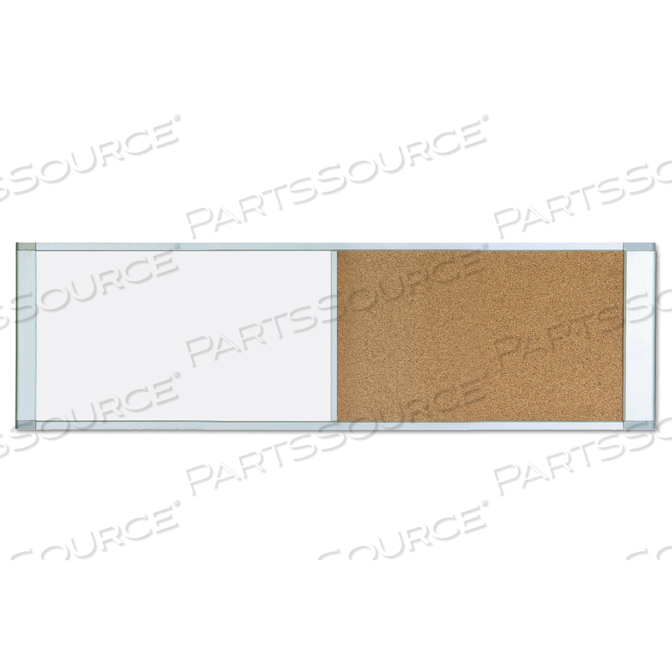 COMBO CUBICLE WORKSTATION DRY ERASE/CORK BOARD, 48X18, SILVER FRAME by MasterVision