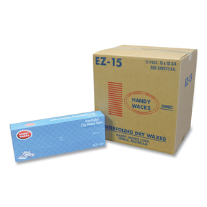 INTERFOLDED DRY WAXED PAPER DELI SHEETS, 10.75 X 15, 500 BOX, 12 BOXES/CARTON by Handy Wacks