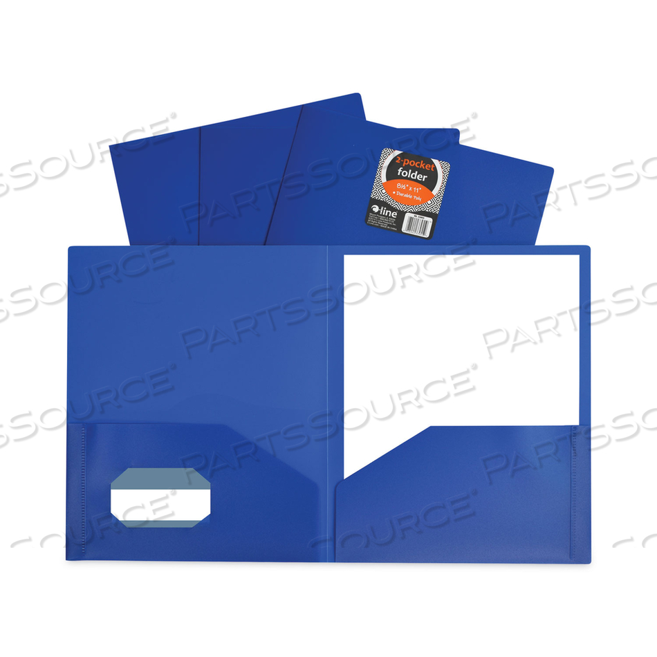 TWO-POCKET HEAVYWEIGHT POLY PORTFOLIO FOLDER, BLUE, 25 FOLDERS/SET by C-Line
